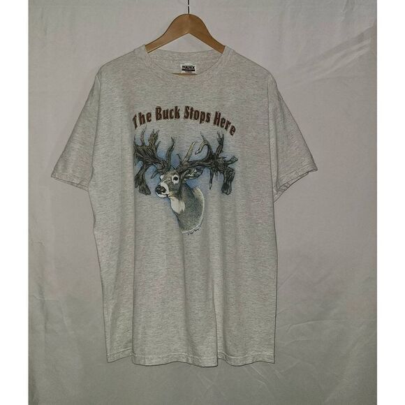 Tultex The Buck Stops Here Short Sleeve Crew Neck T-Shirt Size XL - Picture 1 of 8